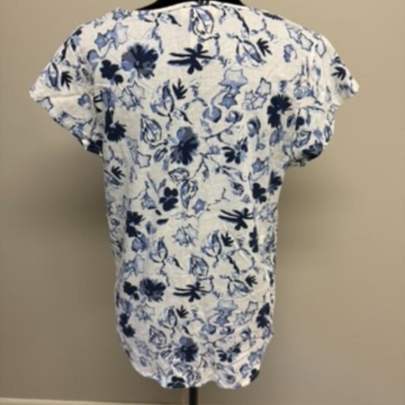 Blue and White Linen Blouse - Picture 2 of 3